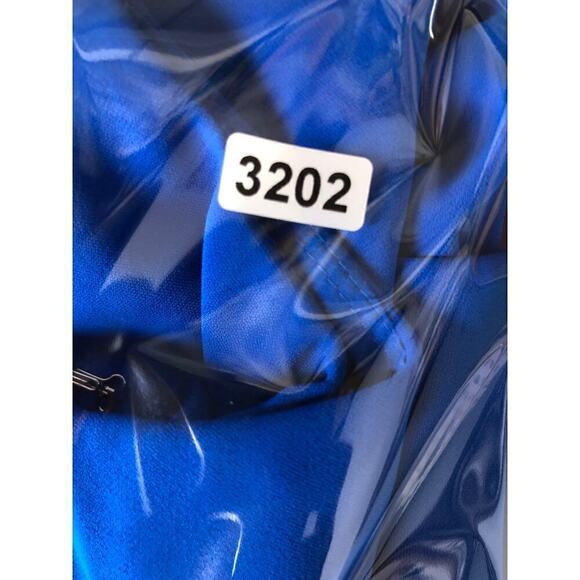 Badgley Mischka Peplum Dress Sleeveless Boat Neck Flap Sheath Knee Length Blue 6 - Picture 7 of 7